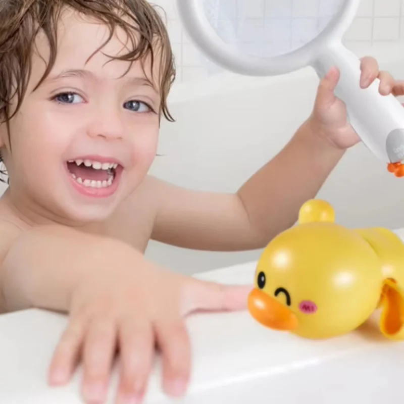 Jouets de bain pour enfants, jouet de canard en caoutchouc de natation de bain de chaîne, canard rampant, éclaboussures de plongée pour enfants, jeu de bain d'eau