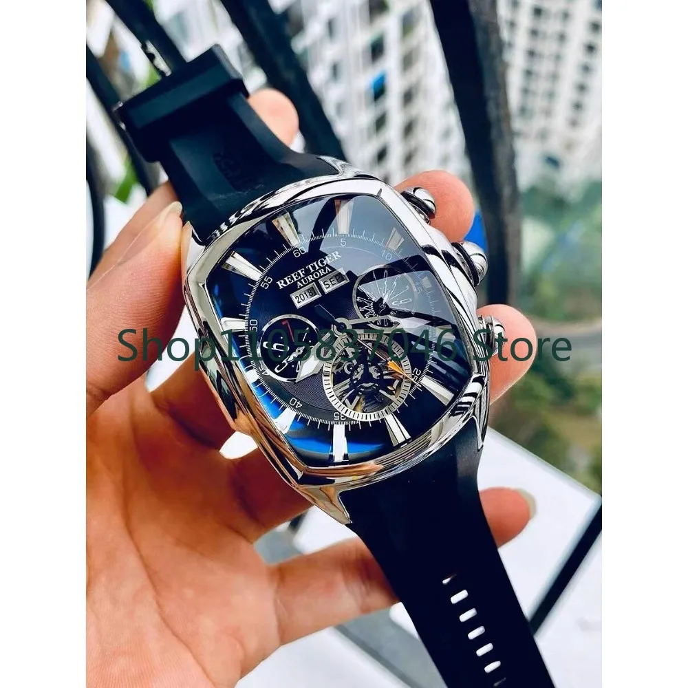 Fully automatic pure mechanical watch men's watch large dial fashionable trend waterproof square