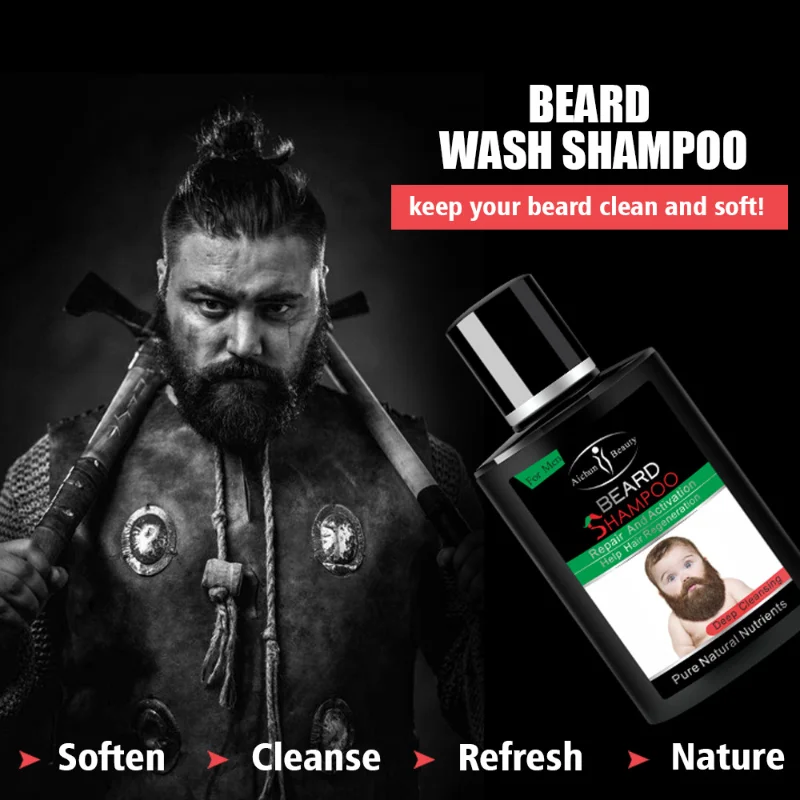 Beard Wash Shampoo Deep Cleansing Moisturizing Nourishing Prevent Dryness Knotting Gentle Cleanser Conditioner Beard Care 100g
