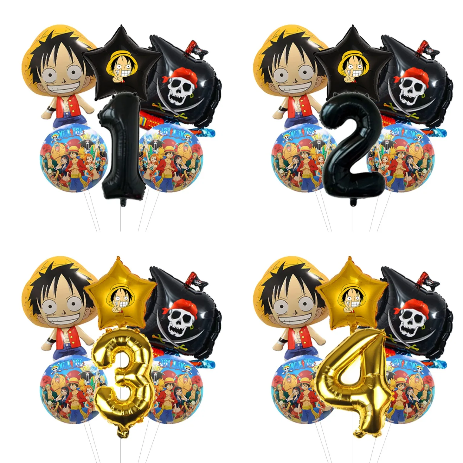 One Piece Three Sword Swordsman Foil Balloon Character Mylar for Boys Anime Pirate Birthday Party Cake Topper Decor