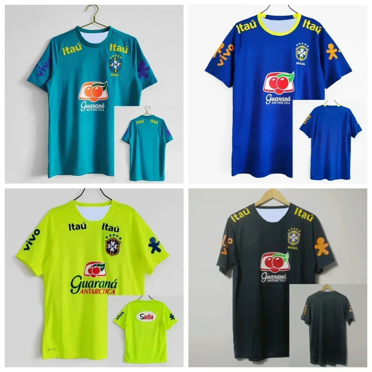 

New Brazil Jersey 2018-20Brasil Brazil National Team Training Jersey Neymar Marcelo Warm-up Wave Shirt 3D Printing Breathable