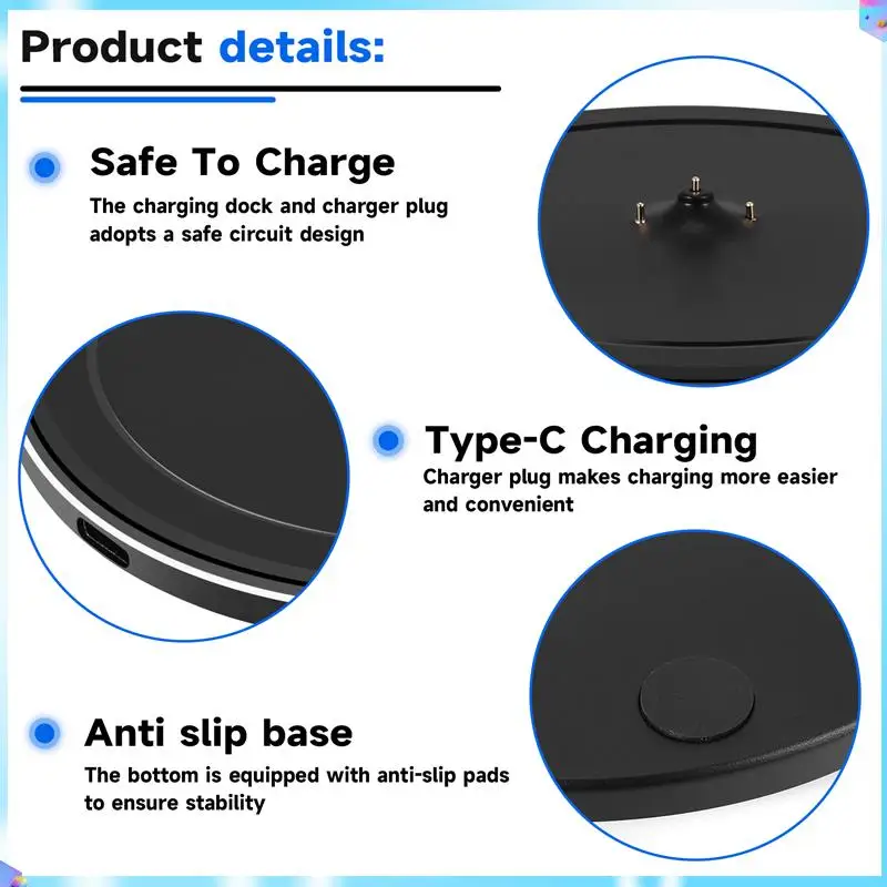 N93R For Logitech Ultimate Ears UE Boom 3/UE Megaboom 3 Charging Dock Station Cradle With Type-C Cable Speaker Charger Pad view 3