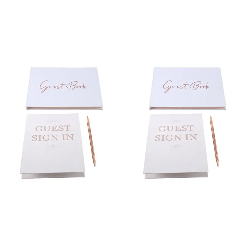 2x-livre-d'or-de-mariage-livre-d'or-pour-fete-de-la-mariee-livres-de-mariage-pour-que-les-invites-puissent-signer-livre-d'or-pour-baby-shower-avec-stylo