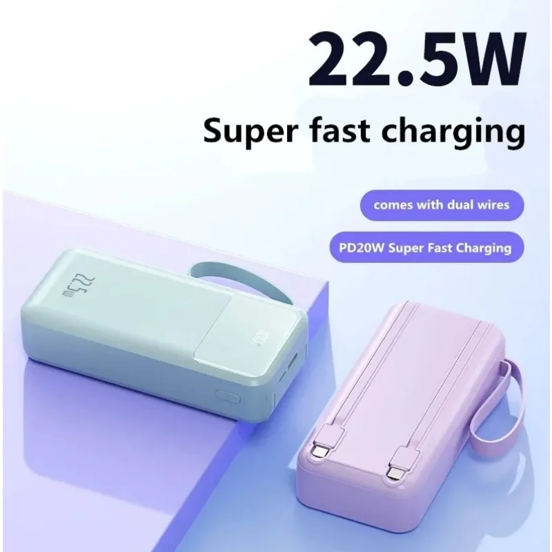 Super Grote Capaciteit 30000Mah Met Ingebouwde Kabel Power Bank Super Snel Opladen 22.5W Bidirectionele Pd 20W Voor Iphone Xiaomi