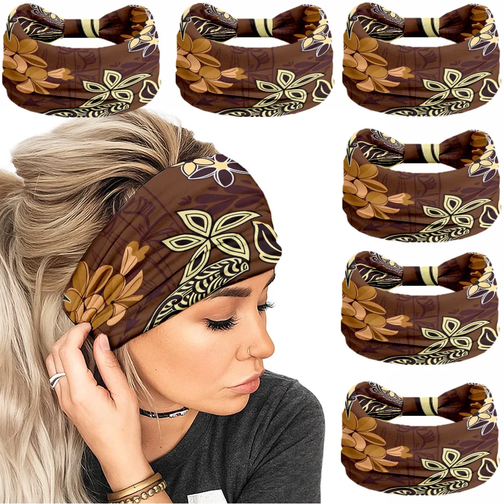 0122 Women's Hair Band Hair Band Claw-shaped Elastic Hair Band Wide and Thick Women's Sports Hair Band Women's Hair Band 6ps