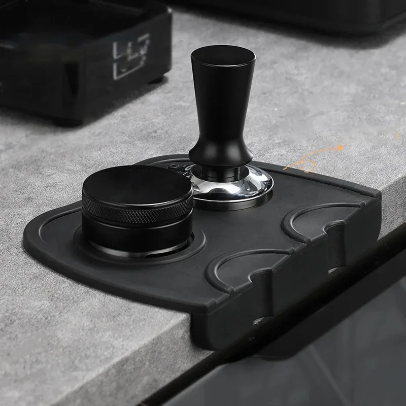 51mm-58mm Universal Coffee Tamper Mat Bar Counter Non-slip Silicone Mat Powder Espresso Powder Hammer Mat Barista Accessories
