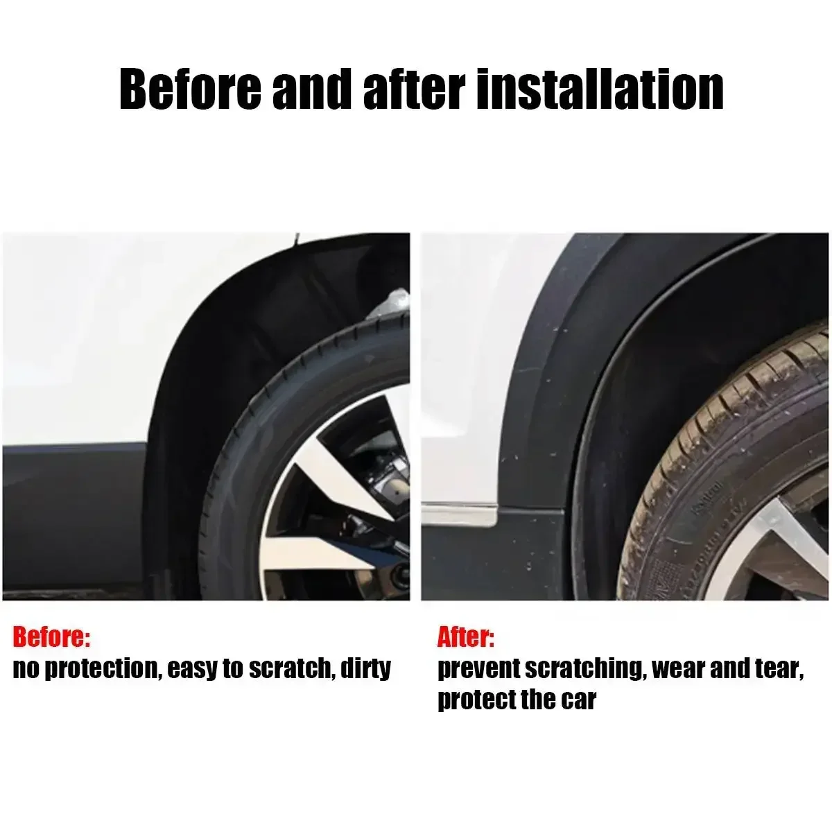 2Pcs Car Rear Tire Inner Fender Mudproof For Skoda Karoq 2016-2021 Mudguard Anti Dirt Cover Front Mat Modification Body Kit