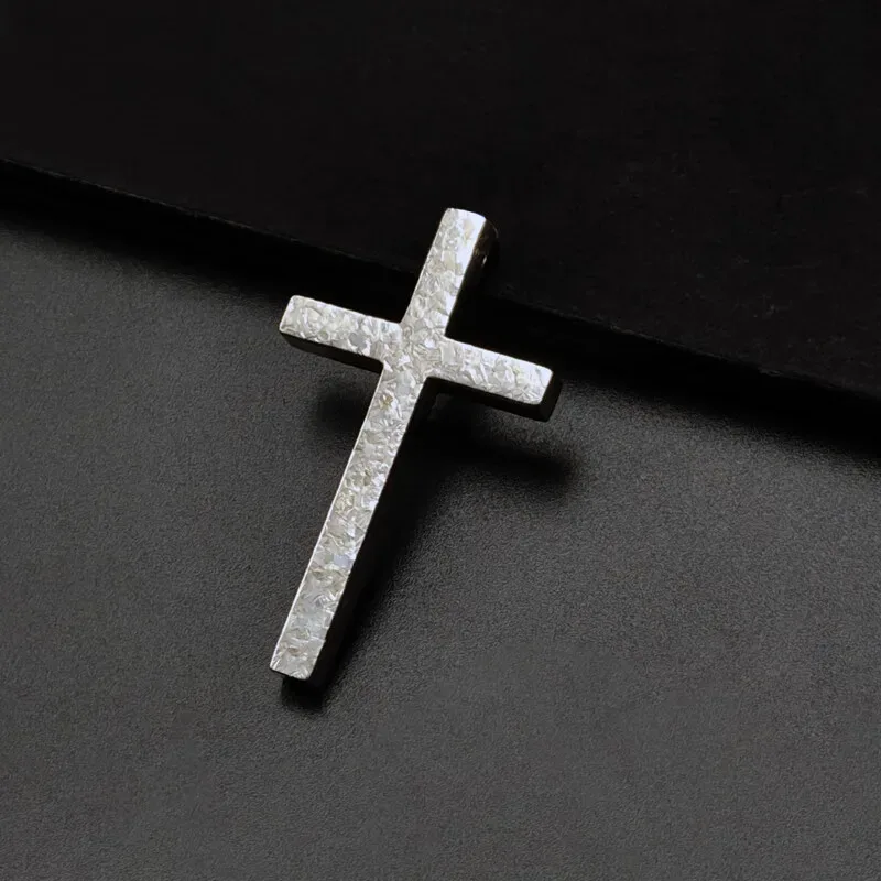 

Handmade Pure Titanium Cross Mirror Jewelry Polished Necklace Couple Hip Hop Titanium Pendant Sweater Chain Ice Flower Cross