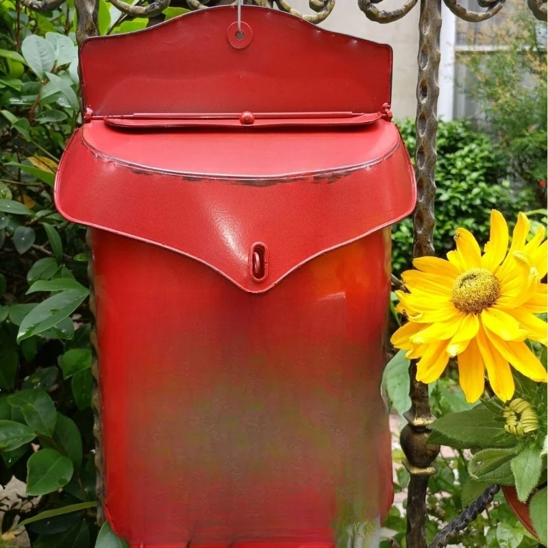 Wall Mounted 40*28*9cm Metal Crafts Mailbox Creative Countyard Villa Outdoor Newspaper Letterbox