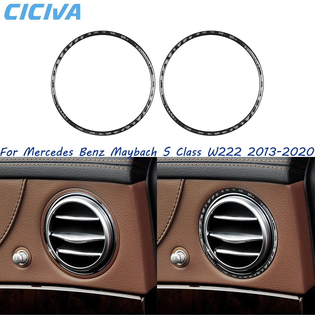 

For Mercedes Benz Maybach S Class W222 2013-2020 Dashboard Sides Air Outlet Carbon Fiber Interior Car Accessories Cover Sticker