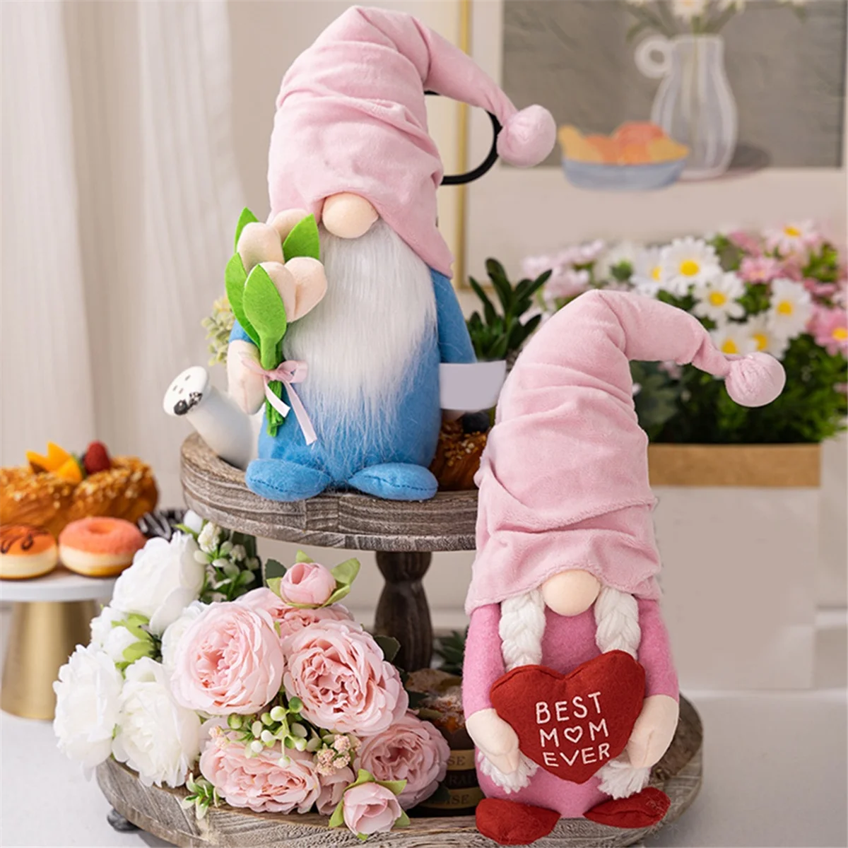 2PC Mothers Day Gnome Decorations Gifts, Spring Gnomes Plush Best Mom Ever Gifts Mother'S Day Decorations for Home Decor