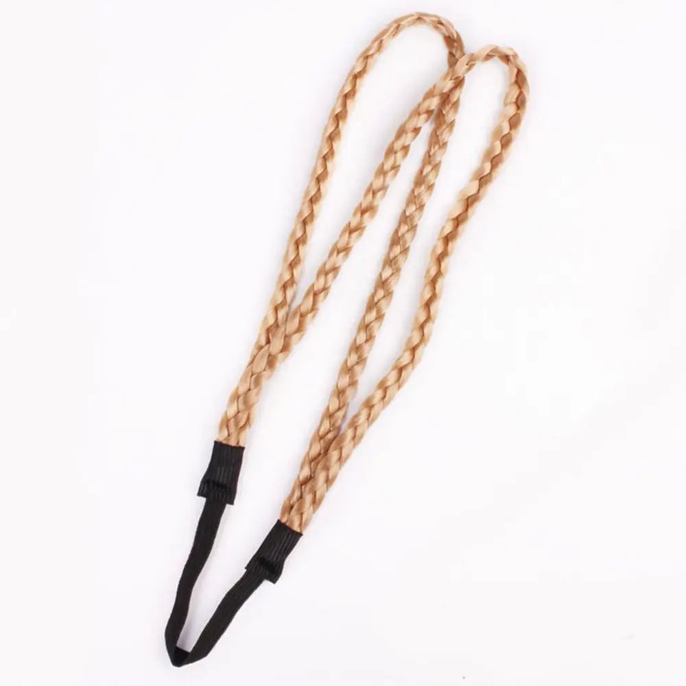 إكسسوارات شعر الأميرة البوب 4 ألوان أغطية الرأس طوق الرأس شعر مستعار عقال مضفر رباط شعر مستعار اصطناعي مزدوج المضفر