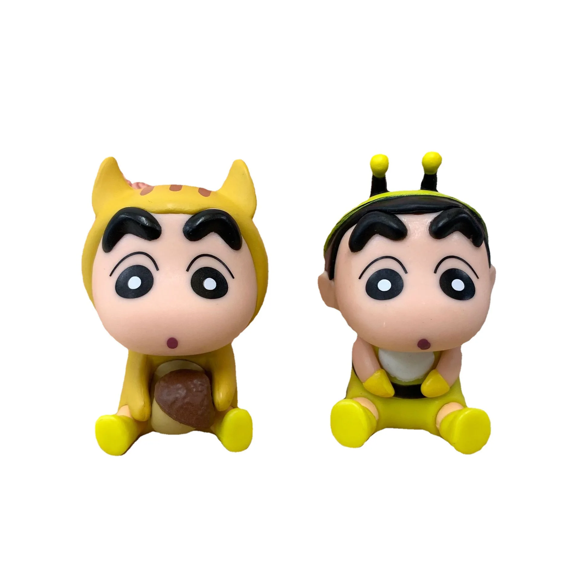 10Pcs/Lot Crayon Shin-chan Anime Figure Kawaii Q Version Animal Mini Decor Figurines Collectibles Children Cute Hobby Toys Gifts