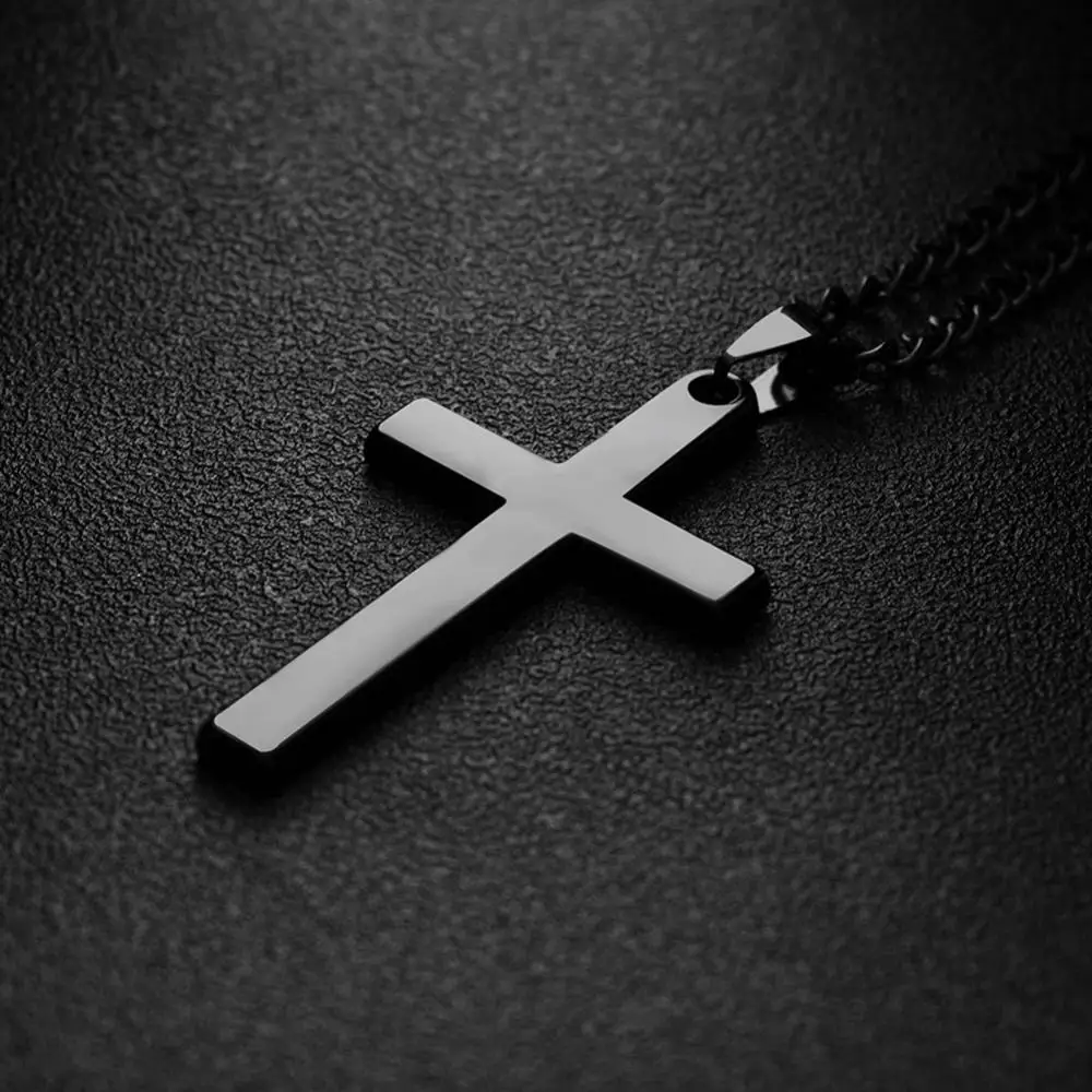 Fashion Cross Pendant Necklace for Men Women Minimalist Jewelry Male Female Chain Necklaces Alloy Chokers Jewelry Christmas Gift