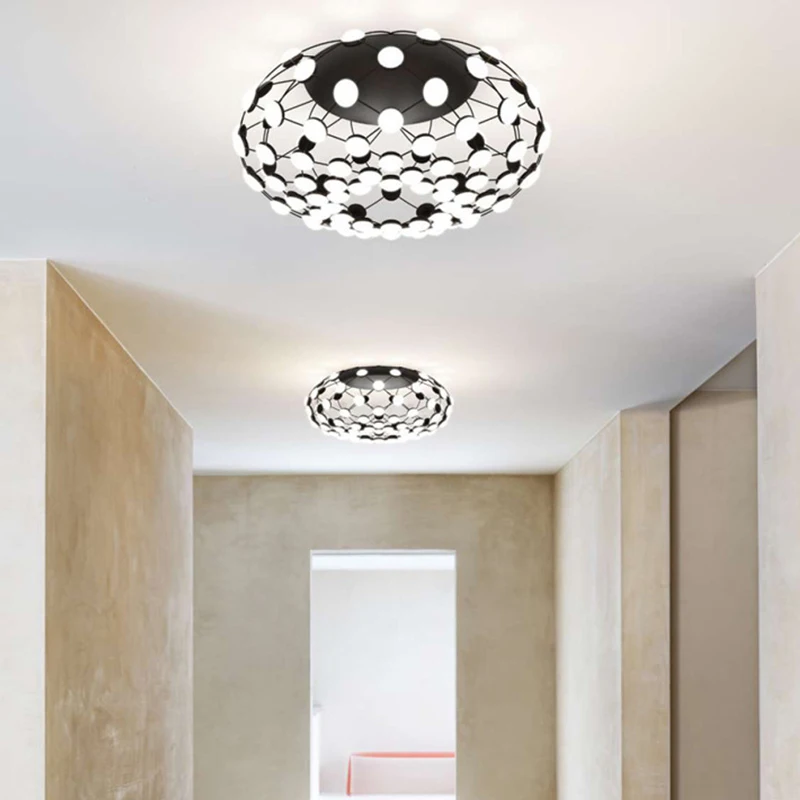 Nordic Postmodern Creative Black White Go Restaurant Living Room Villa Hotel Project Lobby Staircase Fishing Net Ceiling Light