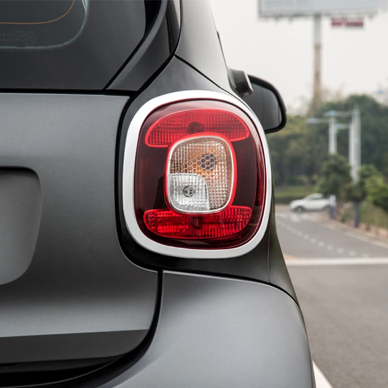 ⭐Genuine⭐ Chrome Tail Light Trim For Smart 453 Fortwo 2015‑2019 ABS Rear Lamp Cover Decoration Sticker Car Exterior Accessories