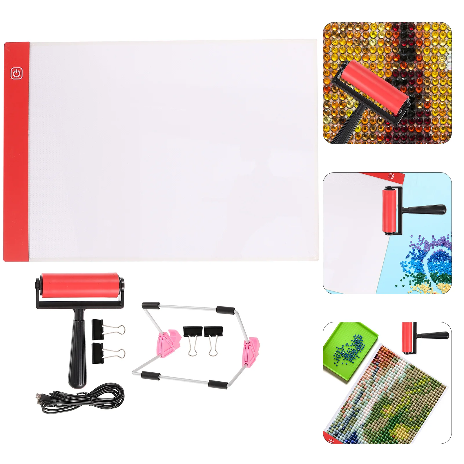 

Tool Set Dotting Tools Drawing Art Light Pad with Stand Pink Professional DIY