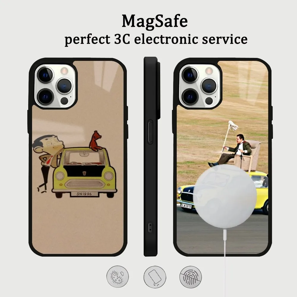 Funny Mr B-BeanS Phone Case For IPhone 16 15 14 13 12 11 Pro Max Plus Mini Magsafe Mirror Wireless Magnetic Cover