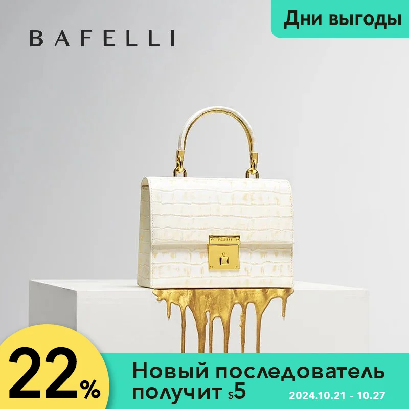 BAFELLI WOMEN'S BAG NEW FASHION LADY STYLE ELEGANT FEMALE HANDBAG K GOLD GENUINE LEATHER SHOULDER LUXURY BRAND PURSE 2023