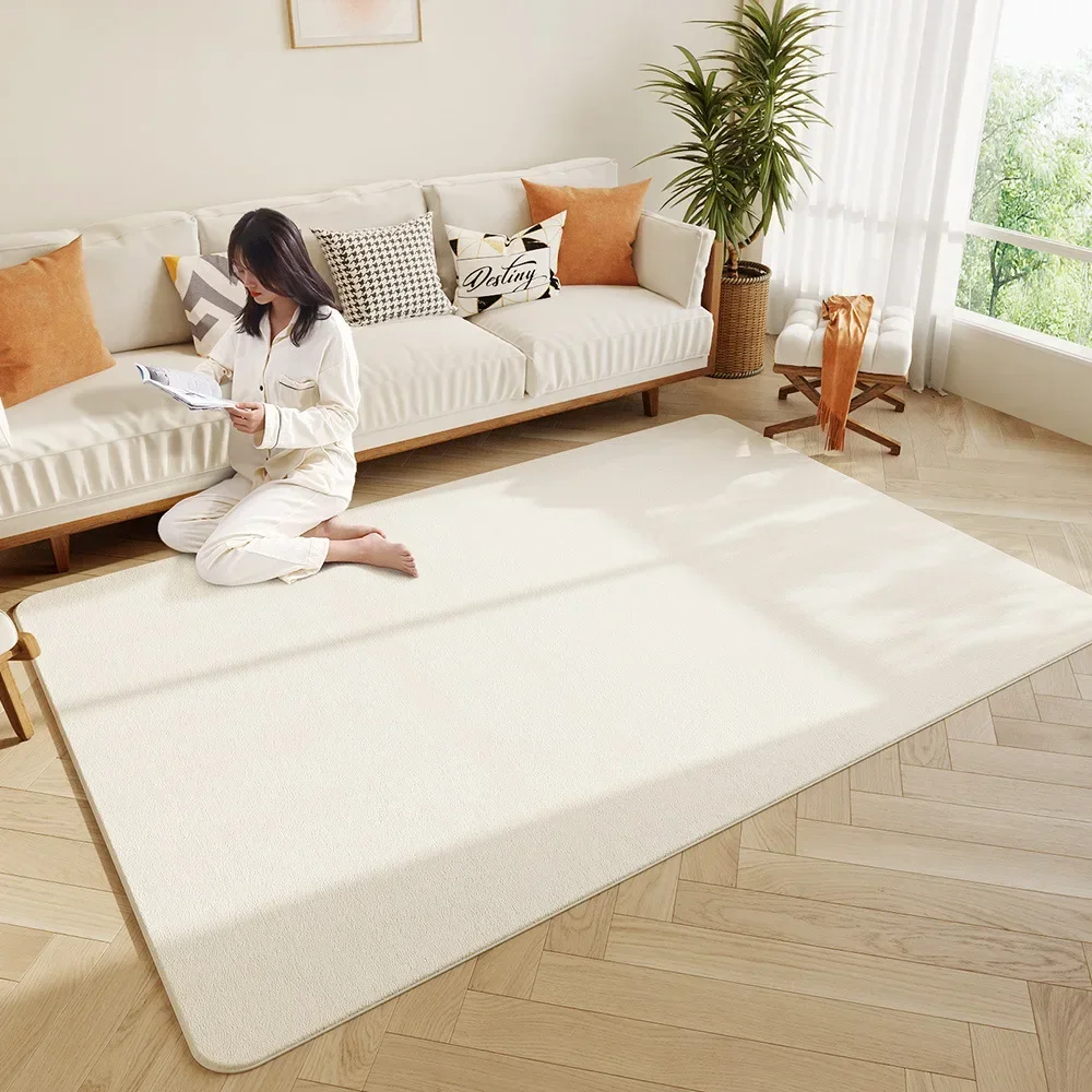 

Faux Cashmere Luxury Rug, Ultra Soft Solid Color Carpet, Non-Slip Floor Mat for Living Room/Bedroom, Machine Washable Home Decor