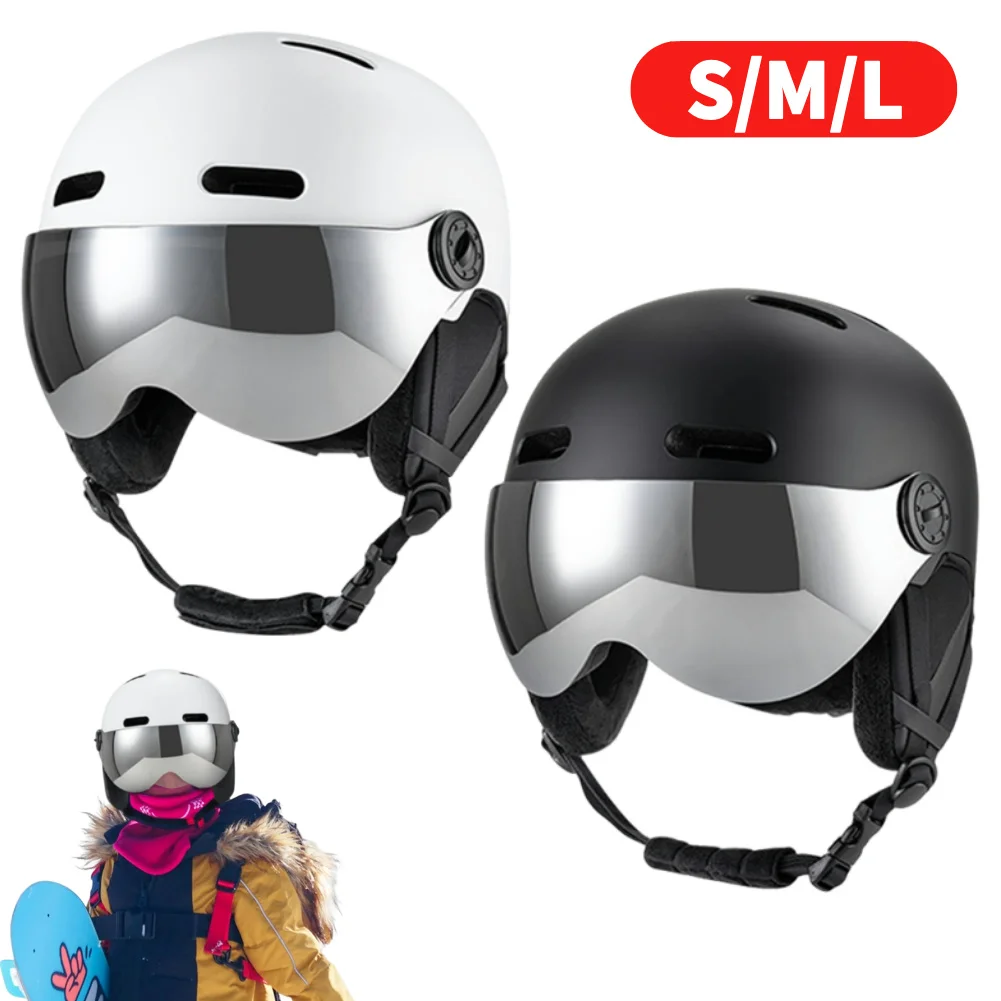 Winter Ski Helmet Skiing Helmet with Goggles Bike Helmet ABS Shell Protective EPS Foam Safety Helmet for Men Women Youth