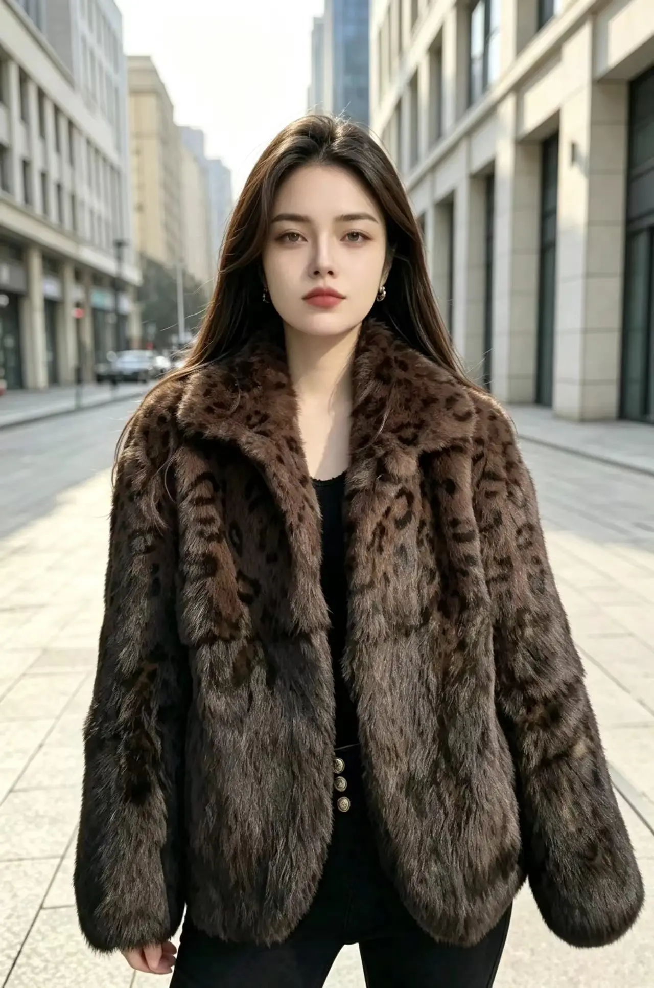 Women's Real Rabbit Fur Coat Fluffy Plush Coats New Autumn And Winter Ladies Long Sleeve Special Woman Clothing Overcoat Female