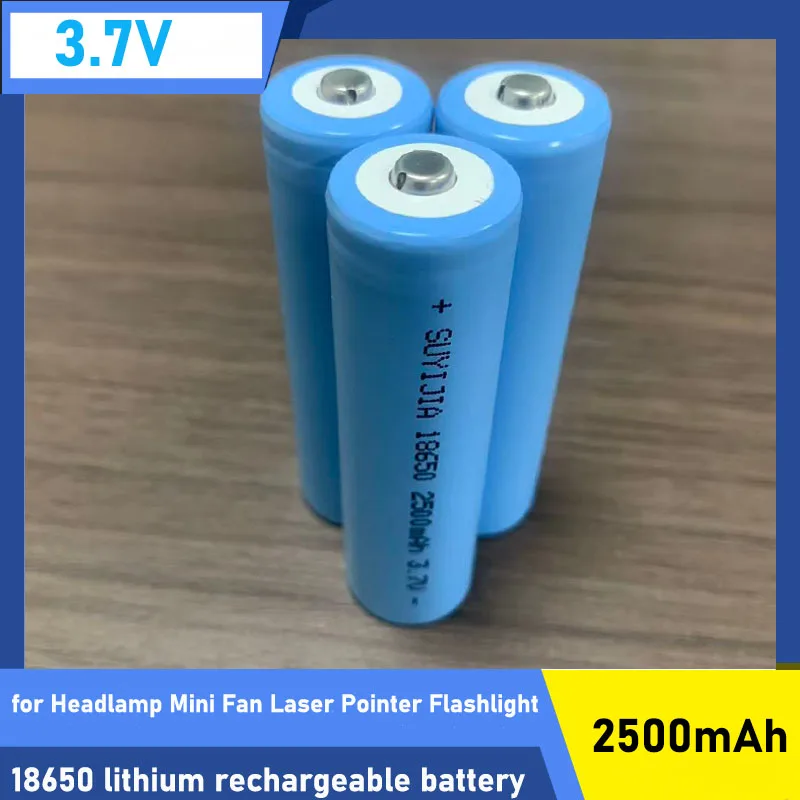 

Rechargeable Battery with Sharp Head 18650 3.7 V 2500 MAH 18650 Original 100% for Pocket Lights, Portable Fans, Razors