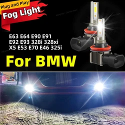 2Pcs 6000K LED Car Fog Lights Bulb Front Lamp For BMW E63 E64 E90 E91 E92 E93 328i 328xi X5 E53 E70 E46 325i Plug and Play