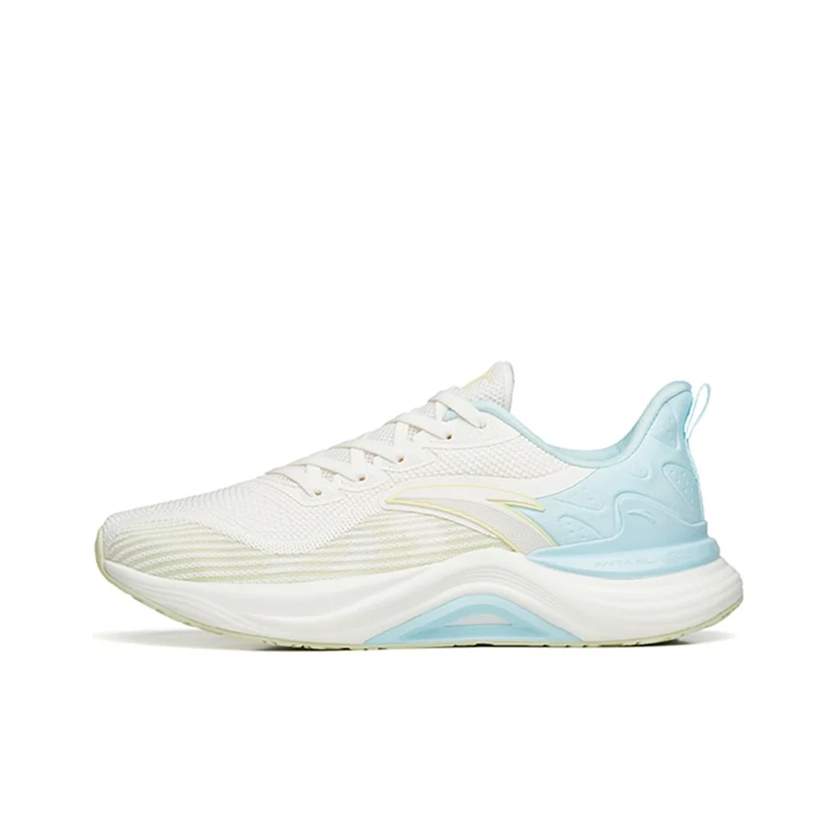 Anta 2.5 Fabric Cushioning Abrasion Resistant Breathable Lightweight Low top Running Shoes Women's White Green Blue 122235582-4