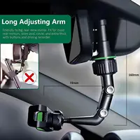 Rearview Mirror Phone Holder 360° Rotatable and Retractable Car Phone Mount Multifunctional Rear View Mirror Holder for All Car 4
