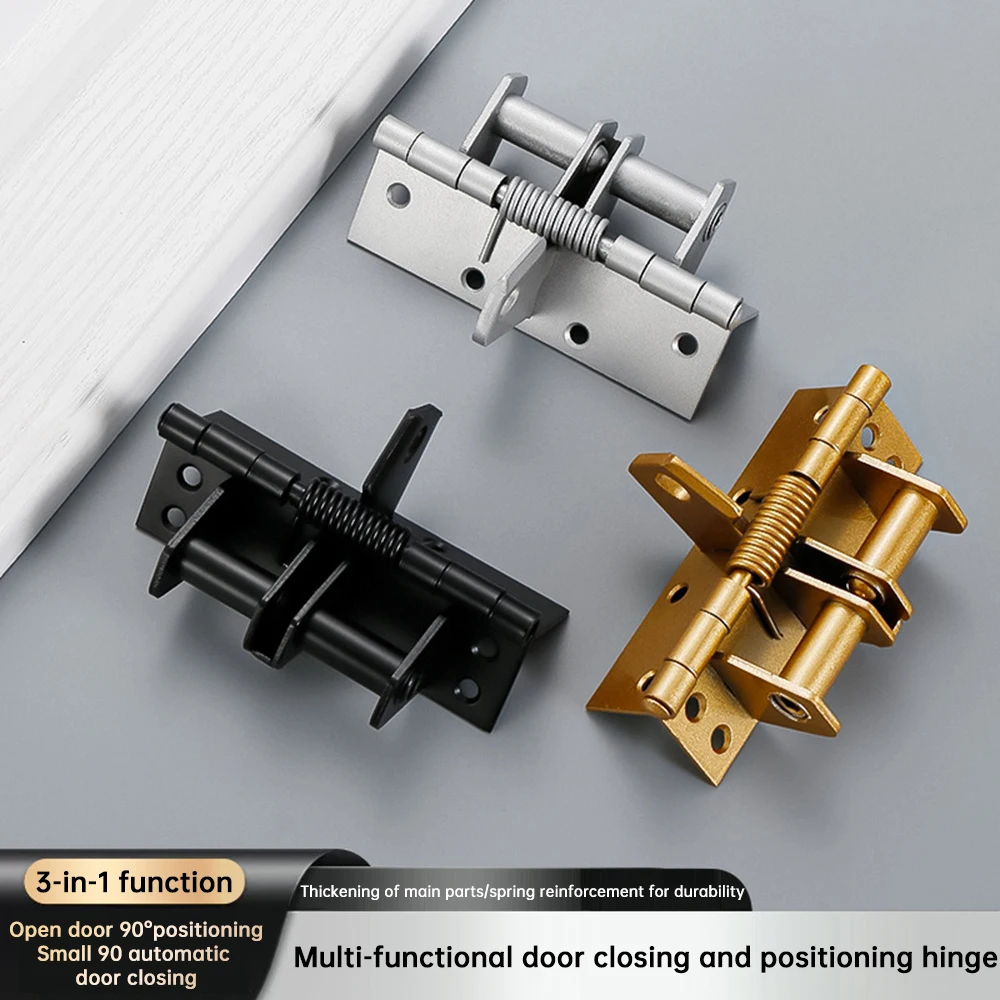 New Automatic Door Hinges with Screws,Residential Hinges for Doors Controls Multifunctional Adjustable Spring Positioning