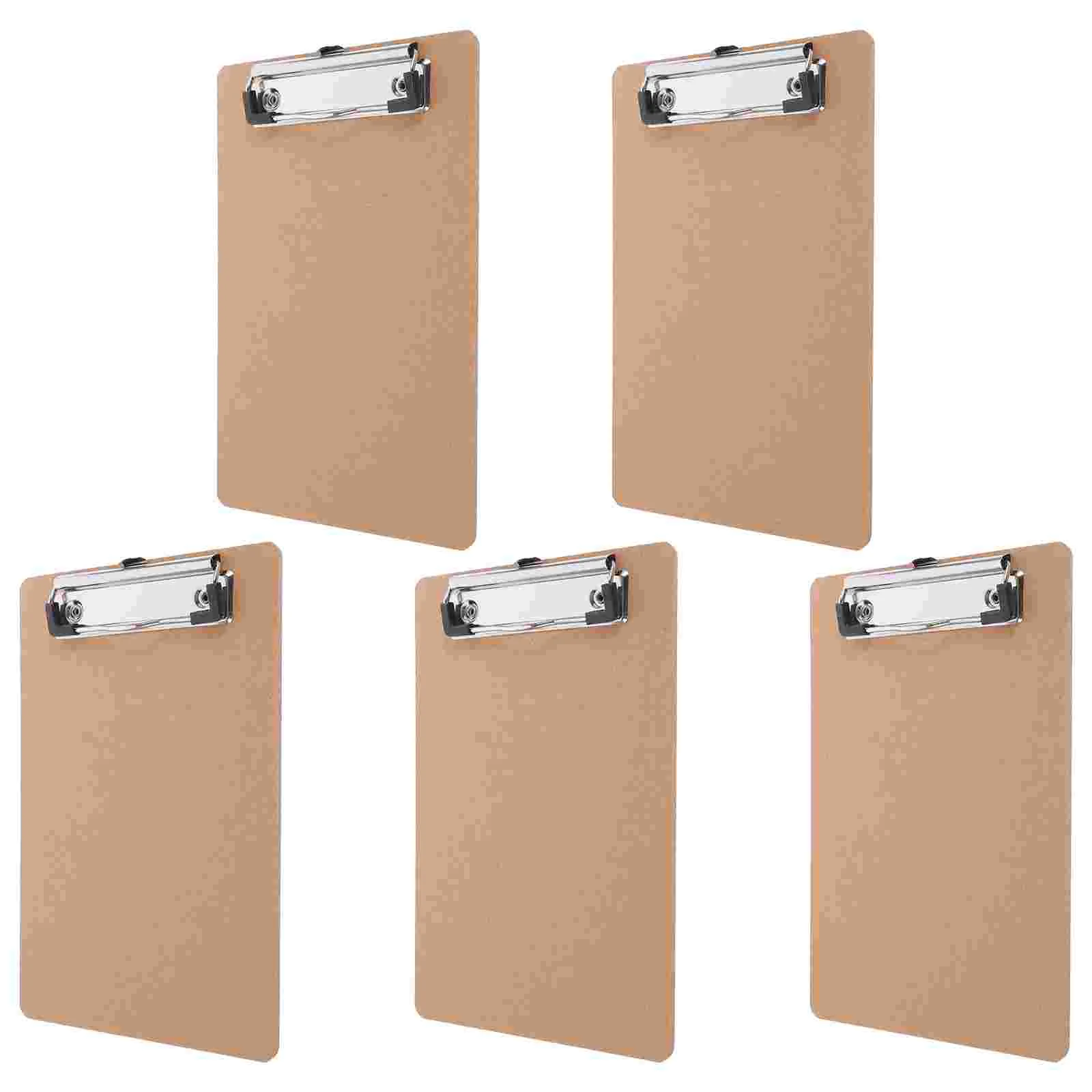 5 Pcs Paper Clipboard Writing Pad Hard Work Clipboards Iron Office Document Clips