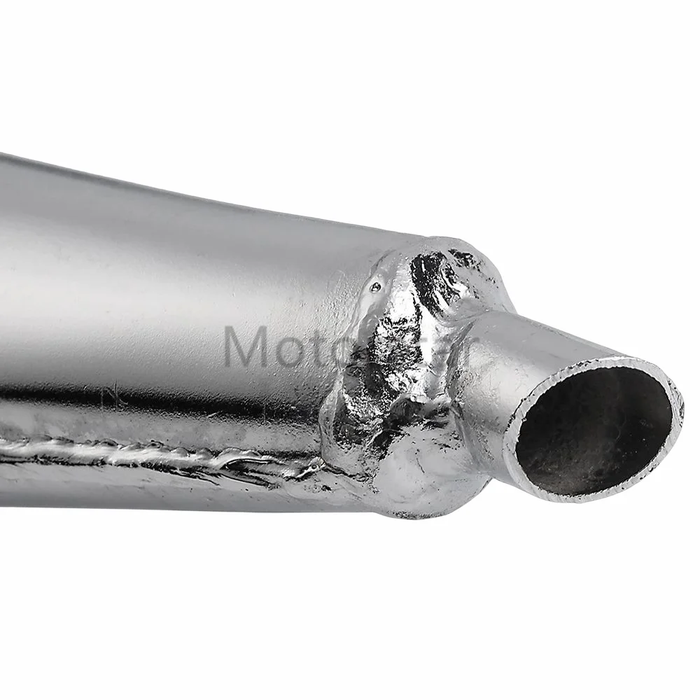 Neuer Bananen-Auspuff Chrom mit Dichtung für 49cc 50cc 60cc 66cc 80cc Motorisierte Fahrräder Fahrradteile – Detail 6