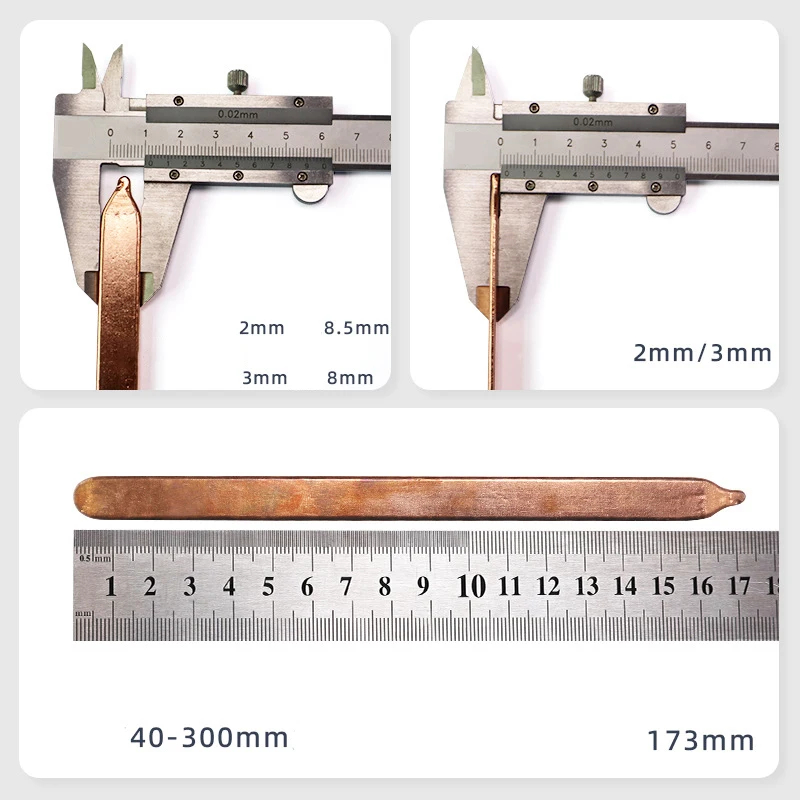 1Pc 60Mm-300Mm Puur Koperen Cpu Gpu Ram Heatpipe Buis Laptop Radiator Koeler Vlakke Heatpipes Heatsink Notebook Computer Drop Ship