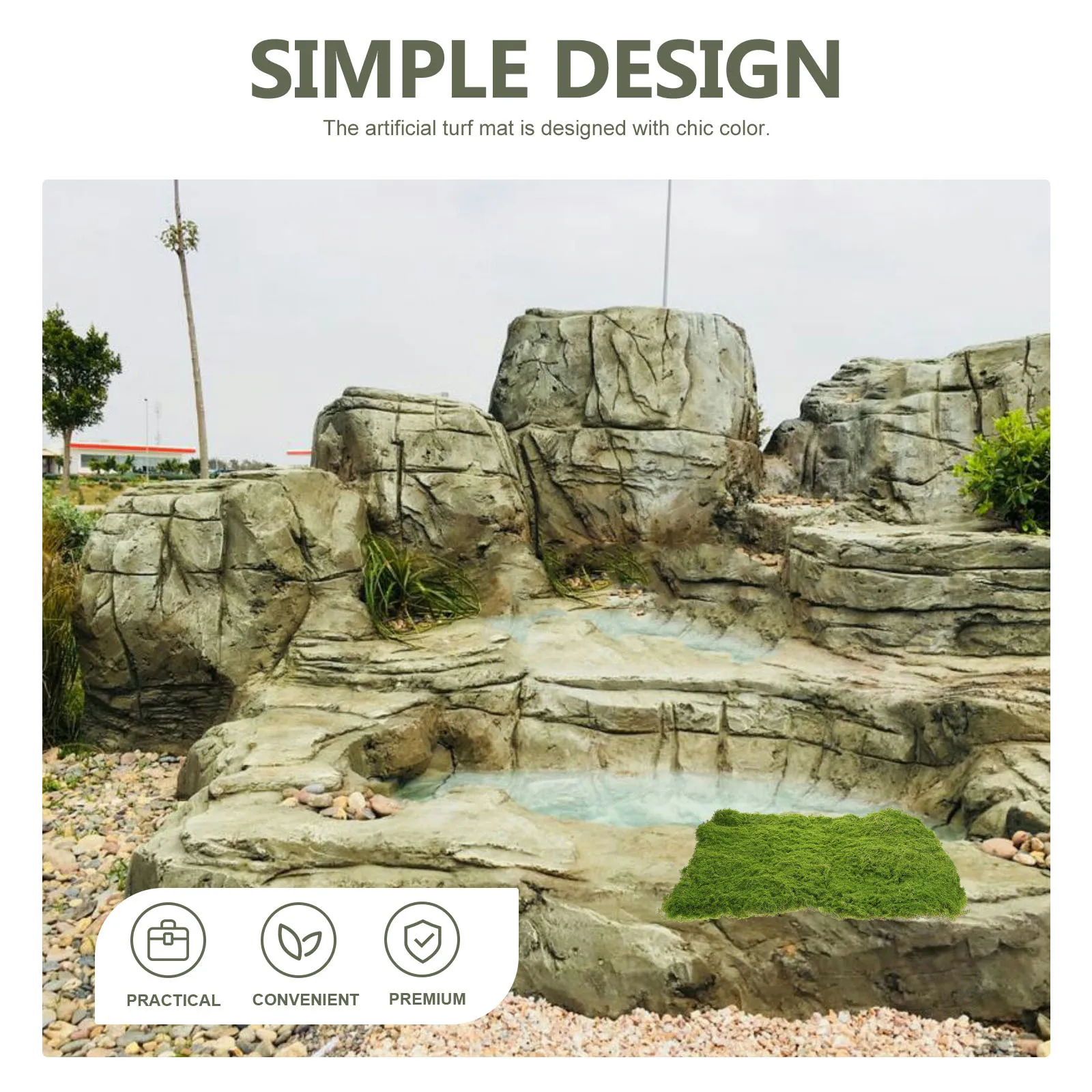 

Artificial Turf Decor Simulated Moss for Sand Table DIY Crafts Fairy Garden Kit Green Lawn Mat Fairy Garden Kit