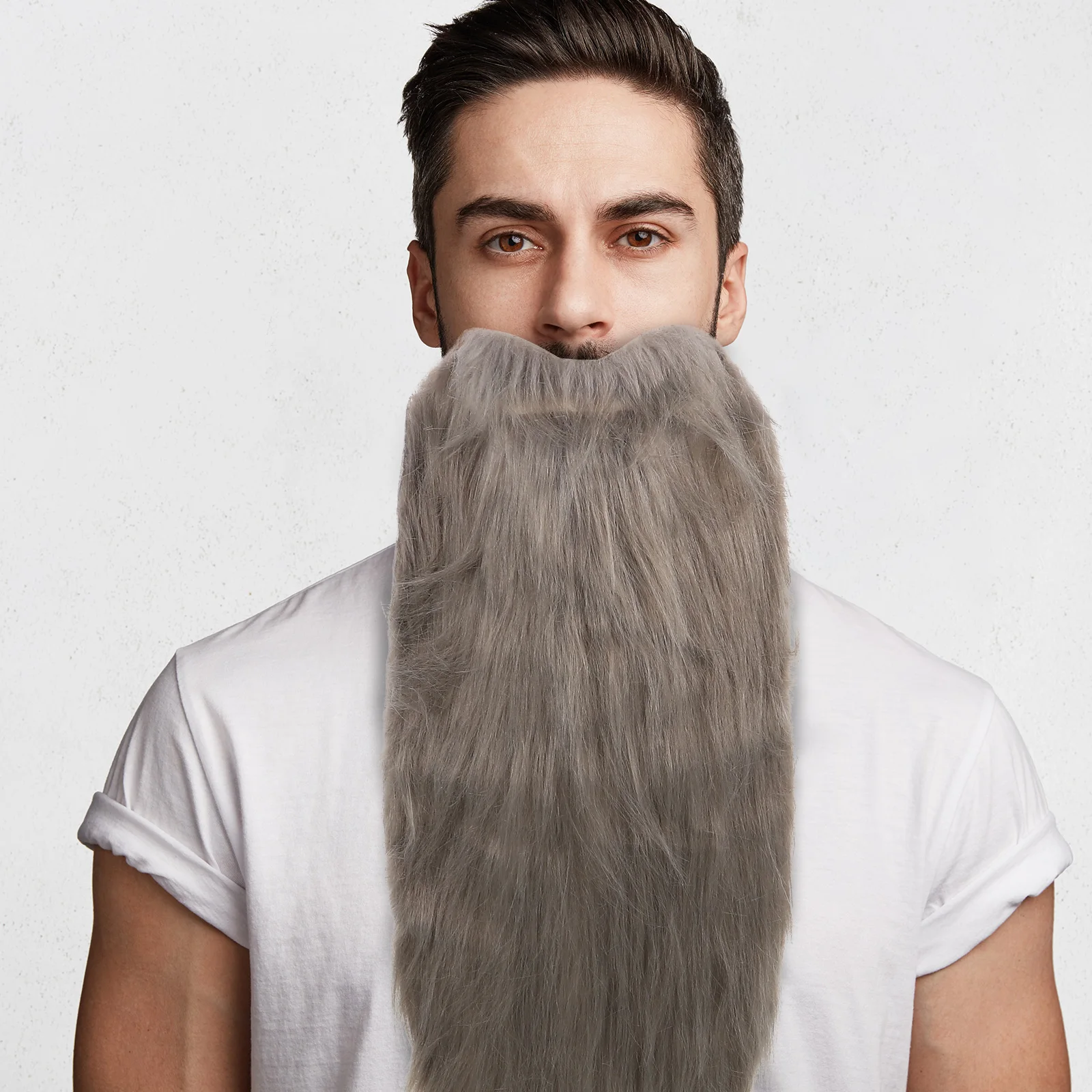 Grey Long Fake Beard Costume High Quality Artificial Facial Hair For Kids Party Supplies Masquerade Festival Decor Cosplay Dress