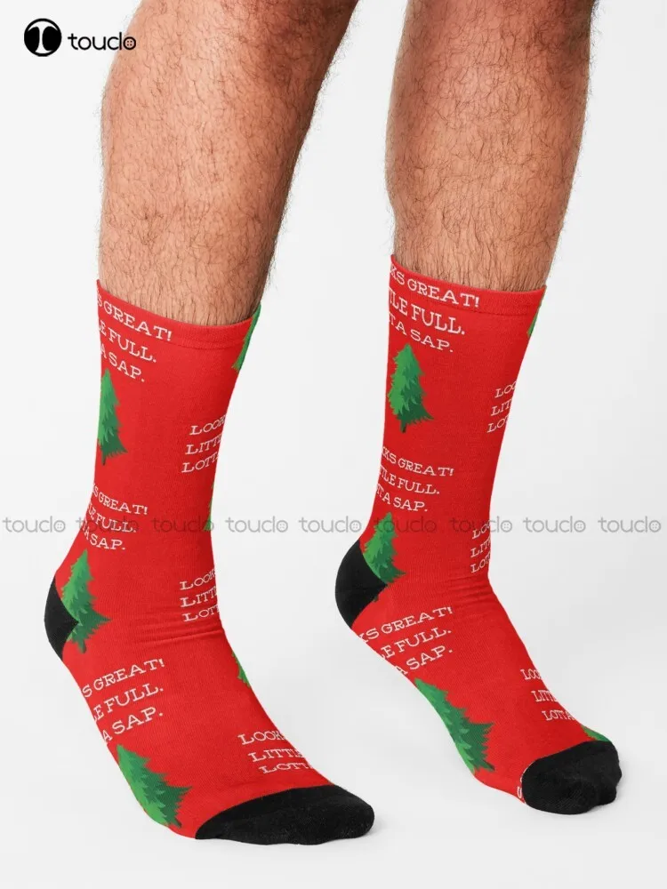 Looks Great. Little Full. Lotta Sap. Christmas Vacation Movie. Socks Pink Socks 360° Digital Print Hd High Quality Harajuku Gift