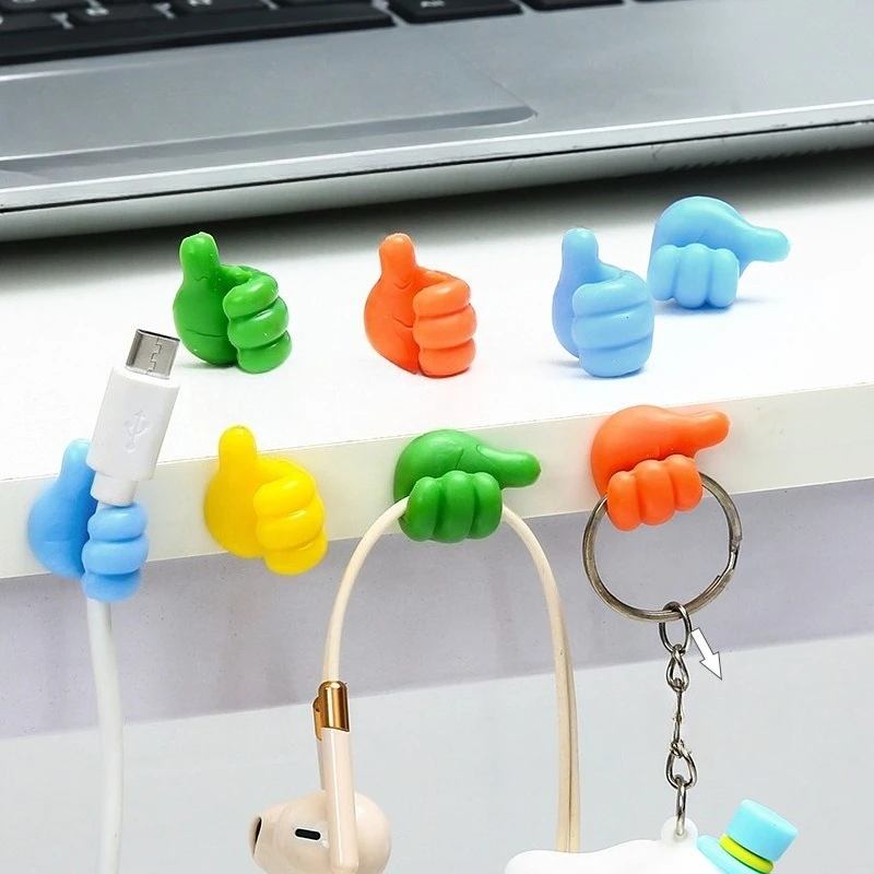 

5 шт. крючков для кабелей, многофункциональный органайзер для проводов, суперклей, без сверления, для хранения кабелей, кабельный органайзер