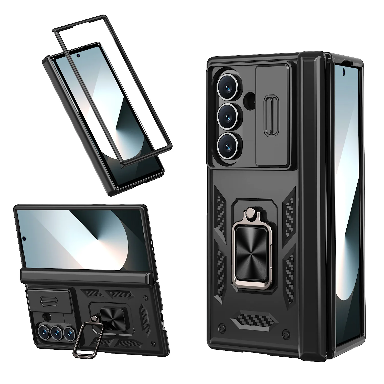 

Для Samsung Z Fold7, чехол для объектива, защита окон, складная подставка, ТПУ + защита шарнира ПК, противоударный чехол для Galaxy Fold 6 5, чехол