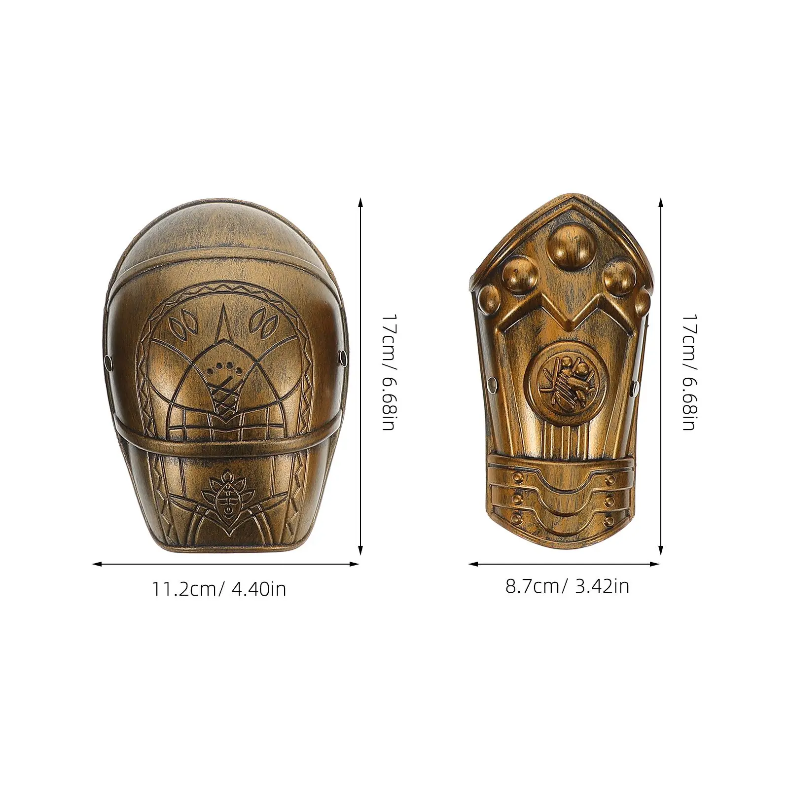 

Roman Shoulder Hand Guards Kids Costume Accessories Plastic Metal Bracers Vintage Arm Guard Adjustable Straps Breathable