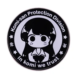 Cartoon Komi Can't Communicate Pins Brooch Round Shape Girl Komi-San Protection Division In Komi We Trust Enamel Corsage Jewelry