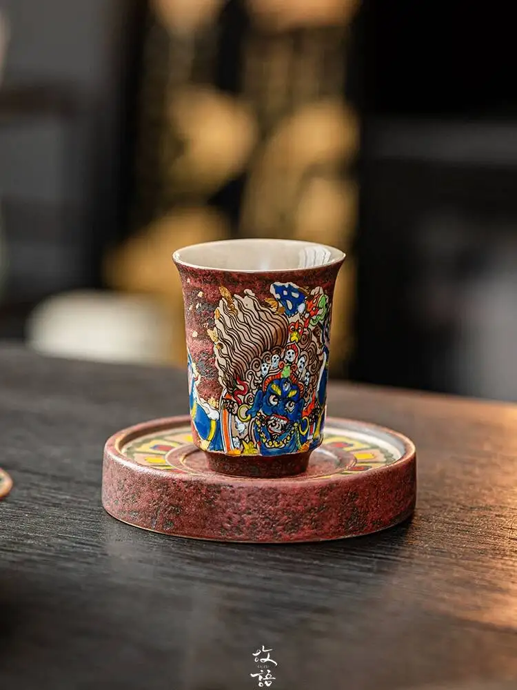 

Ancient Style Dunhuang Cultural And Creative Kung Fu Set Master Jian Zhan Black God Of Wealth Ceramic Tea Cup For Gift Giving