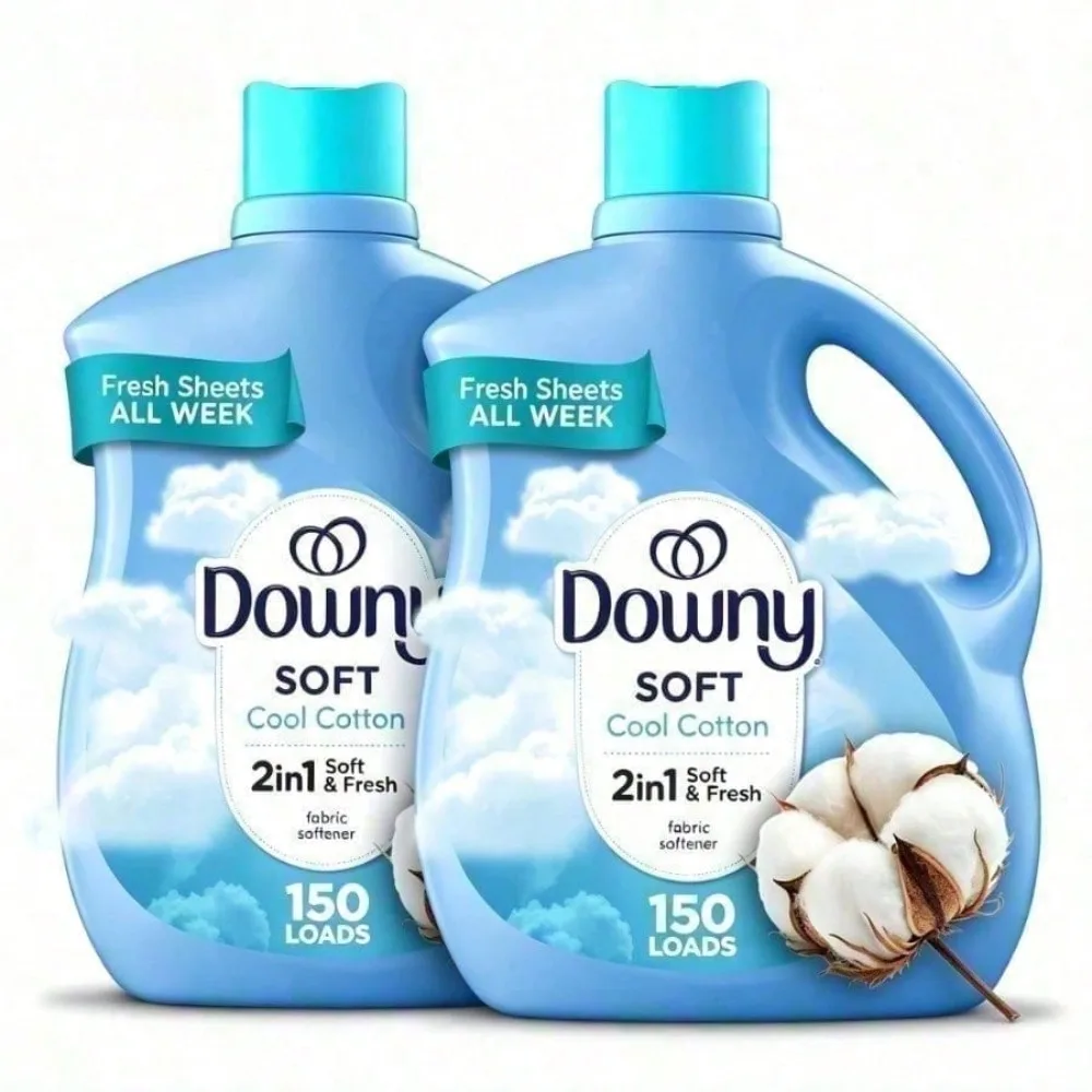 

Large Capacity Value Pack Liquid Laundry Fabric Softener and Conditioner, Cool Cotton Scent, 44 fl oz,150Loads, 60 Loads