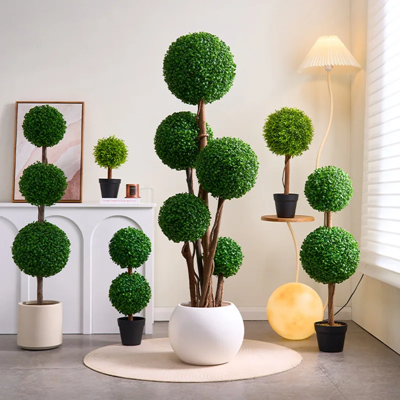 

Simulated Green Plant Landscaping Nordic Living Room TV Cabinet Next To Floor-to-ceiling Potted Plant Fake Rich Bamboo Milan t