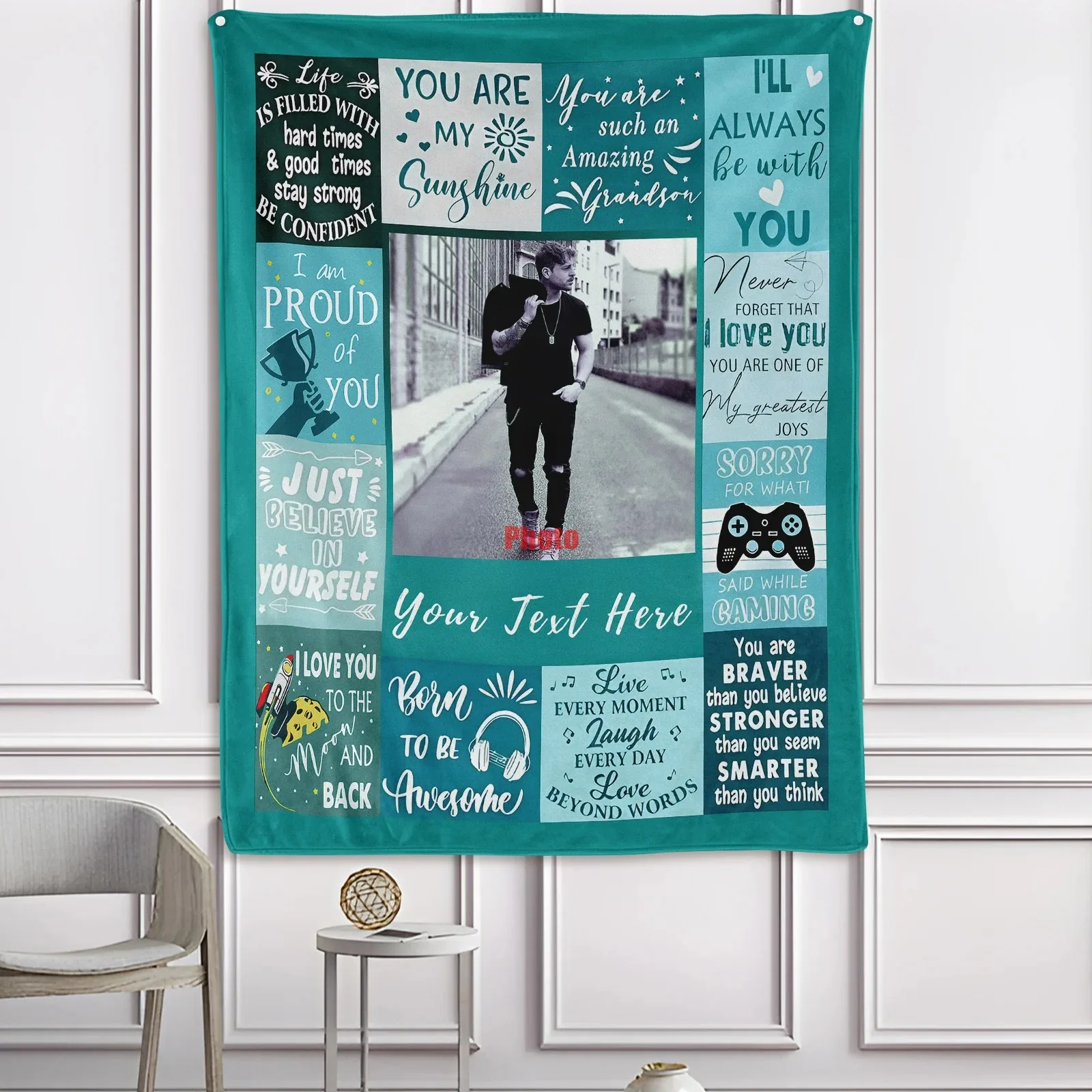 

Facecloth blanket word custom digital printing game theme friend gift nap blanket air conditioning blanket office cover blanket