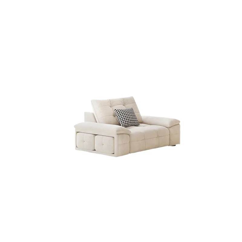 Zero against the wall electric function sofa bed cream wind snow Neil sofa function trailer integrated dual-purpose fabric unive