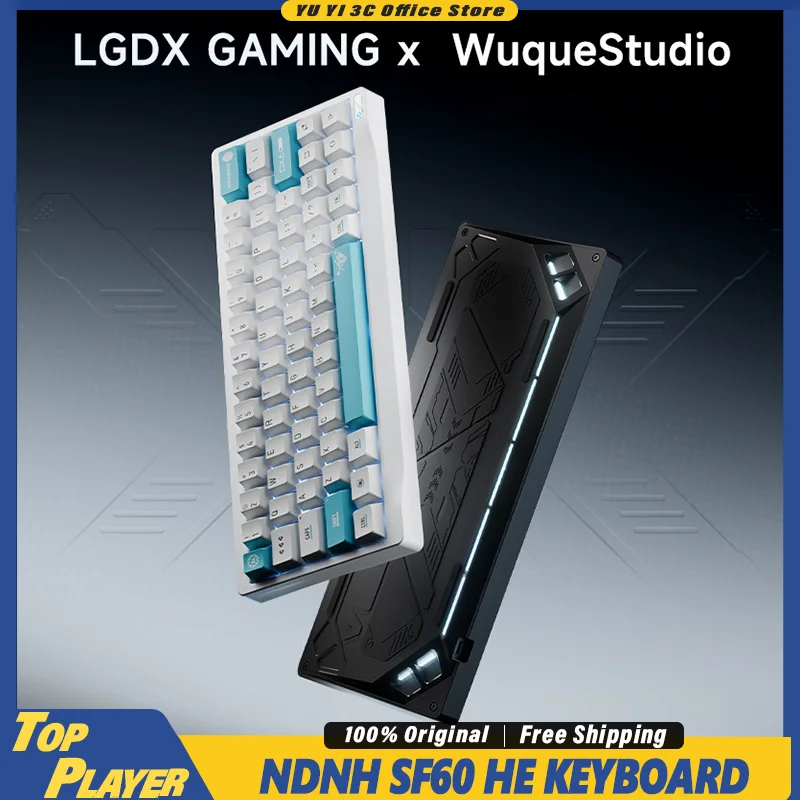 Wuque Studio SF60 64 Keys Magnetic Switch Keyboard Full Aluminum Shell 8000Hz Polling Rate 0.08ms Latency RT 0.001mm ADC Link