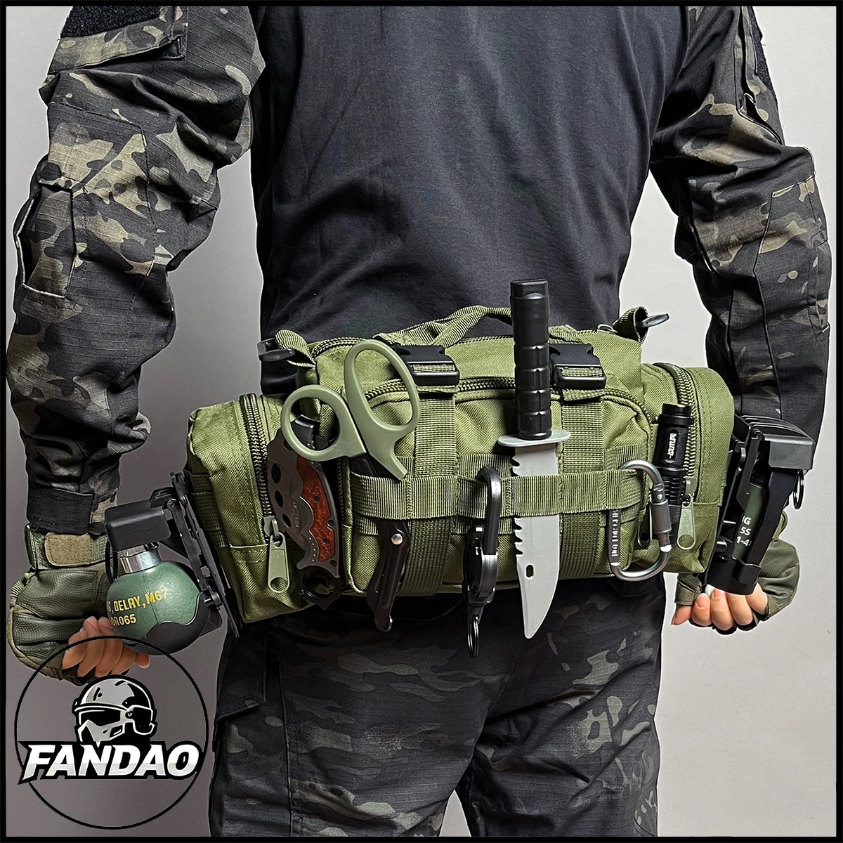 

Outdoor Tactical Fanny Pack Multif Fishing Utility Gear Bag Waterproof Crossbody Handbag for Camping Hunting Sports Accessories