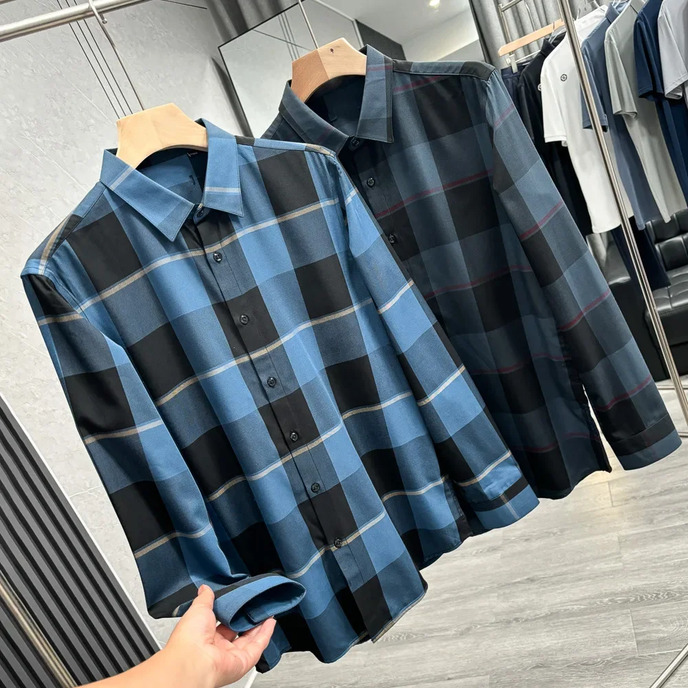 

Skin-friendly and smooth classic plaid commuting comfortable casual long-sleeved shirt