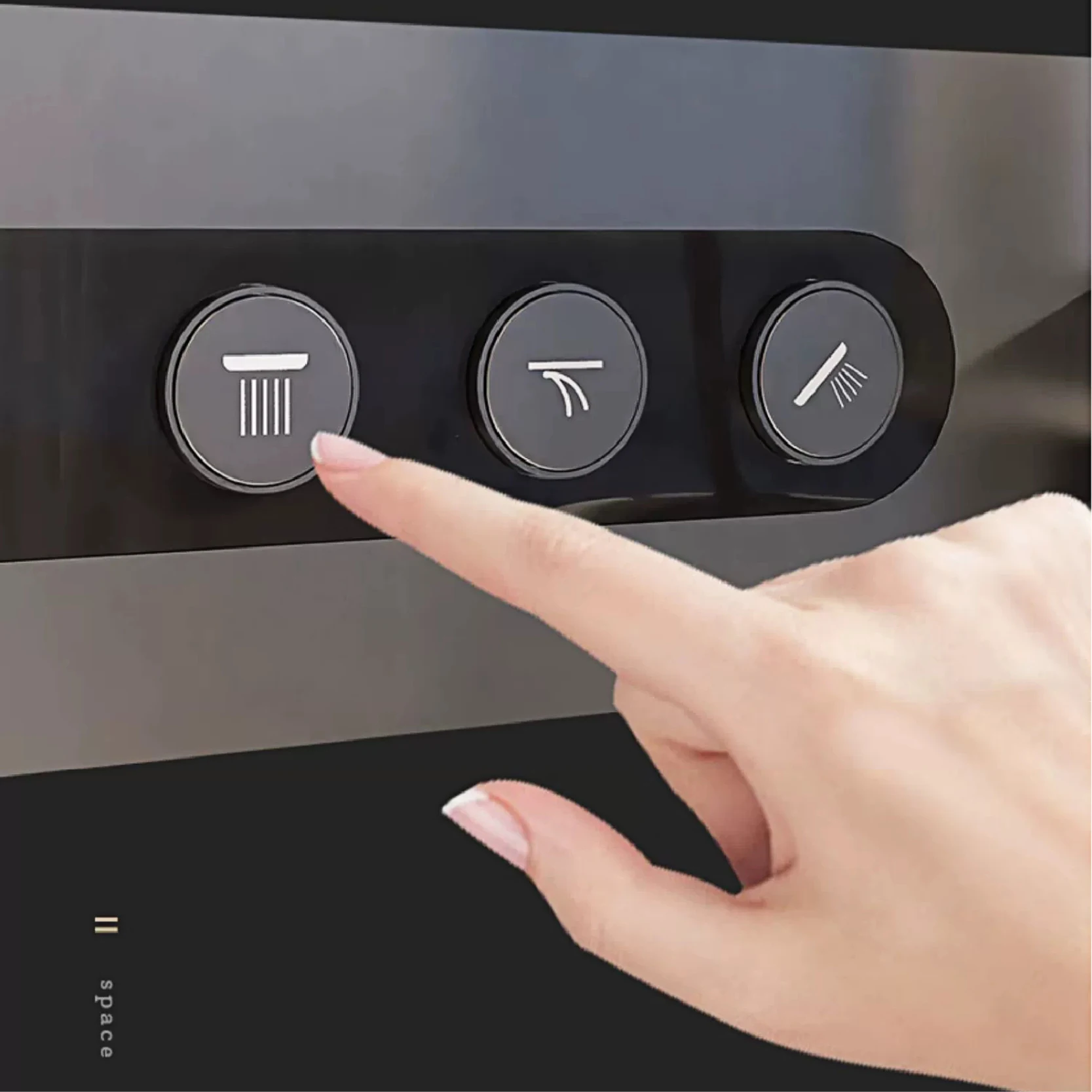 Imagem -04 - Luxo Sistema de Chuveiro de Latão Display Digital Inteligente Funções Frio e Quente Chuveiro de Controle Duplo Cinza